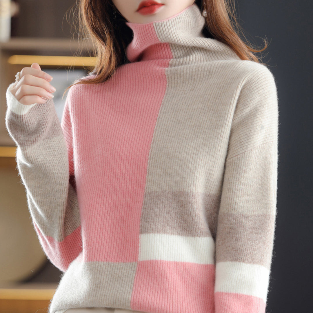 Desirae | Colorblock-Rollkragenpullover für Damen