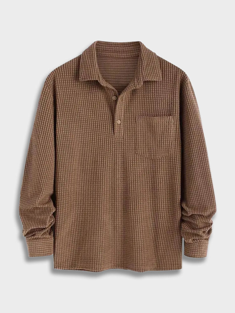 Briggs | Fleece-Pullover mit halben Knöpfen und Tasche